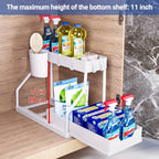 Space-Saving 2-Tier Under Sink Organizer with Pull-Out Drawers