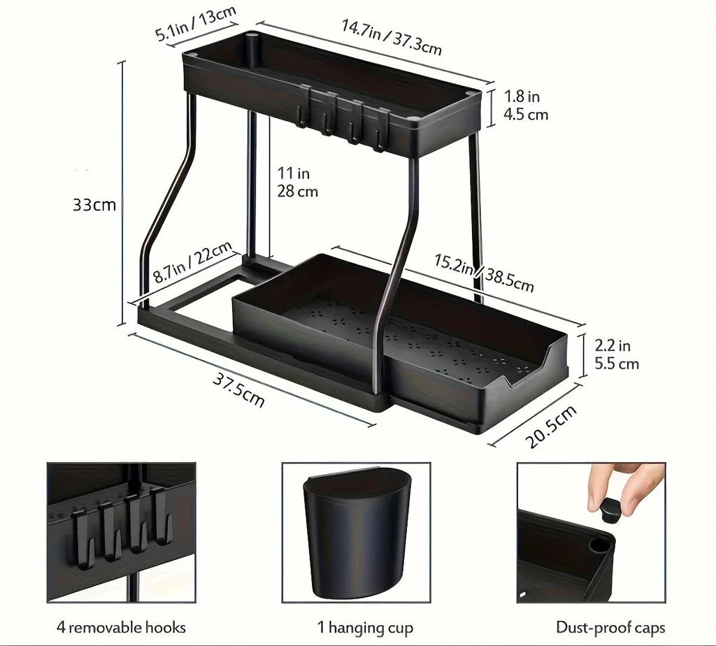 Clean Hoy™ 2-Tier Pull-Out Sink Organizer